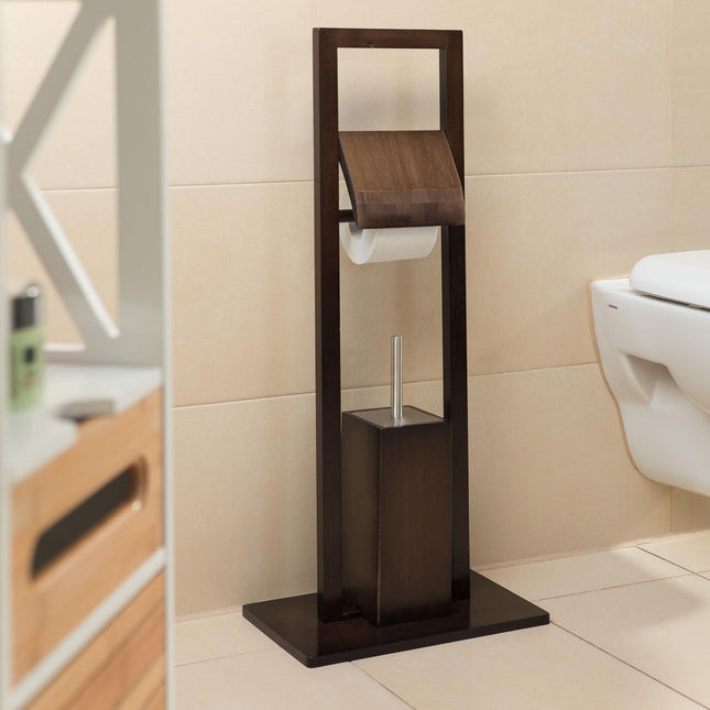 WC-stoel bamboe donkerbruin