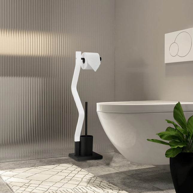 WC-stoel zwart/wit
