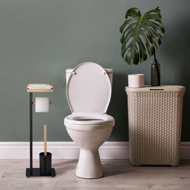 Toiletstoel van bamboe en ijzer
