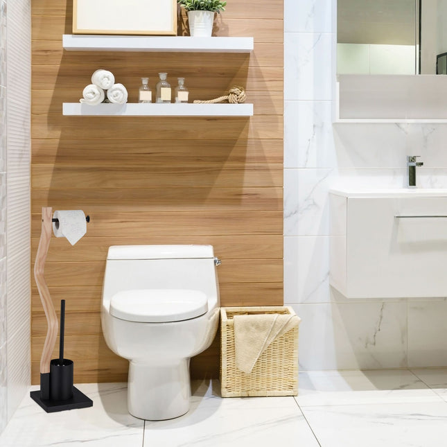 Toiletstoel staal & houtlook