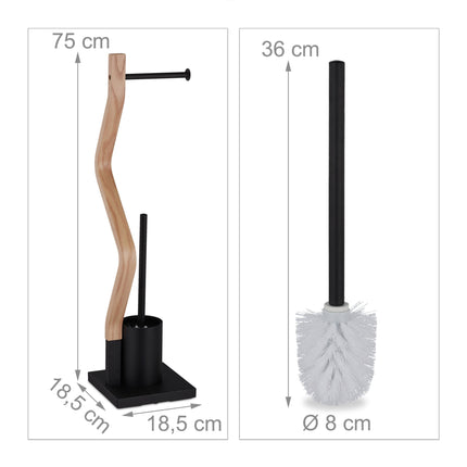 WC chair steel &amp; wooden look