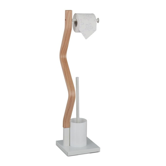 Toiletstoel staal & houtlook