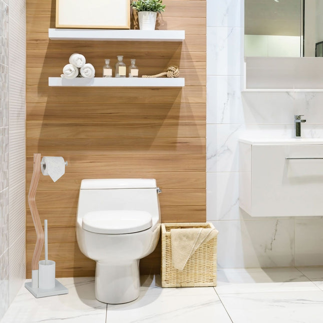 Toiletstoel staal & houtlook
