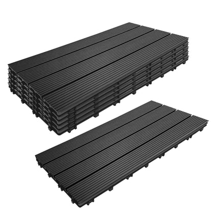 WPC Interlocking Floor Tiles, 60x30 cm, Non-Slip, Weatherproof