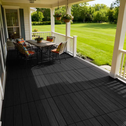 WPC Interlocking Floor Tiles, 60x30 cm, Non-Slip, Weatherproof