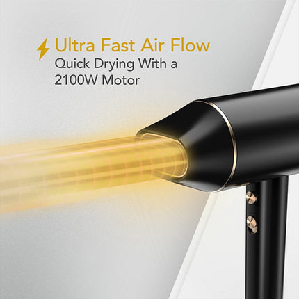 Wahl Ionic Flow Hair Dryer 2100 W with Cool Shot, Black, Diffuser, Concentrator