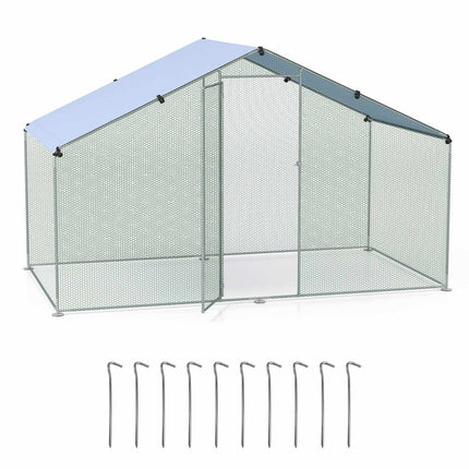 Walk-In Chicken Coop with Roof, Lockable Door, 300x170x190 cm