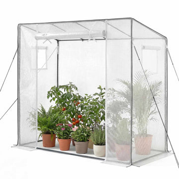 Walk-In Greenhouse 195 x 77 x 168 cm, 2 Windows, PE Cover
