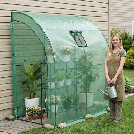 Walk-In Greenhouse 198 x 100 x 200 cm, PE Cover, 3-Tier Shelf