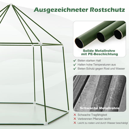 Walk-In Greenhouse with PE Cover, Roll-Up Door, Windows