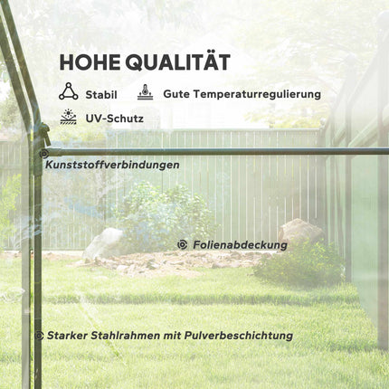 Walk-In Greenhouse with Window, Roll-Up Door, 180x100x168 cm