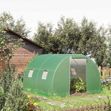 Walk-In Greenhouse with Windows, 3x3m, Dark Green