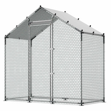 Walk-In Metal Chicken Coop 2 x 1 x 2 m, PE Cover