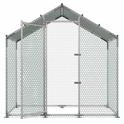 Walk-In Metal Chicken Coop 2 x 1 x 2 m, PE Cover