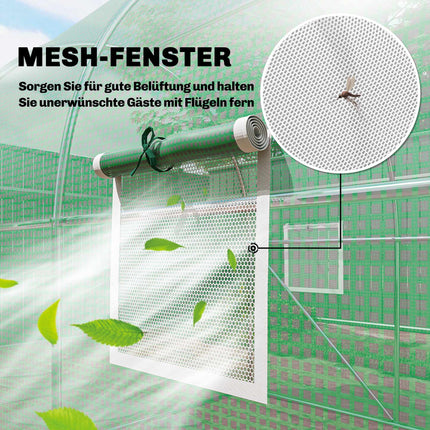 Walk-In Polytunnel Greenhouse, 2x3m, PE Cover, Steel Frame