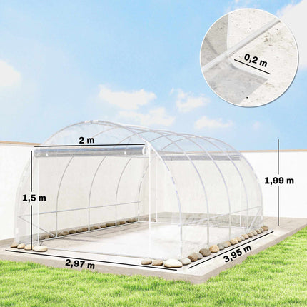 Walk-In Polytunnel Greenhouse, Steel Frame, UV PE Cover