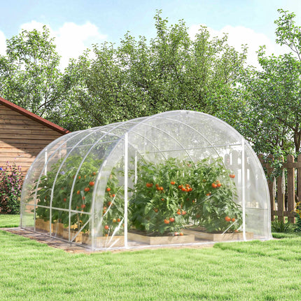 Walk-In Polytunnel Greenhouse, Steel Frame, UV PE Cover