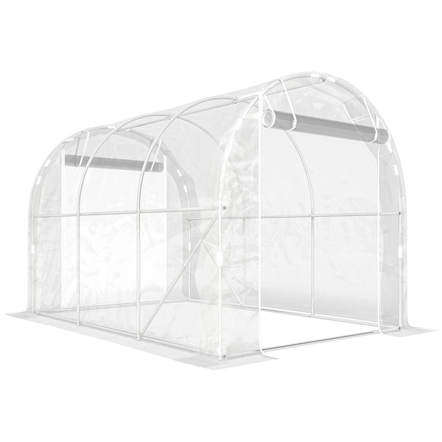 Walk-In Polytunnel Greenhouse, Steel Frame, UV PE Cover