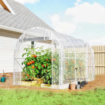 Walk-In Polytunnel Greenhouse, Steel Frame, UV PE Cover