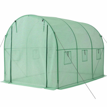Walk-In Tunnel Greenhouse 10x7x7 ft With Watering, 6 Windows