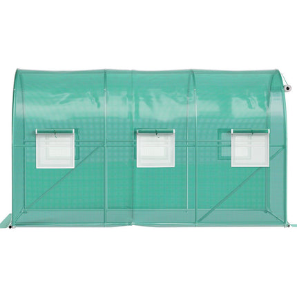Walk-In Tunnel Greenhouse 12x7x7 ft, 2 Doors, 6 Windows