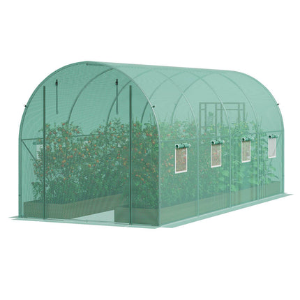 Walk-In Tunnel Greenhouse 14.6x6.4ft, 8 Windows