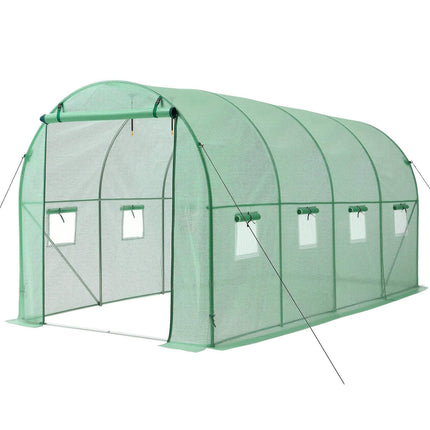 Walk-In Tunnel Greenhouse 15x7x7 ft with Watering System