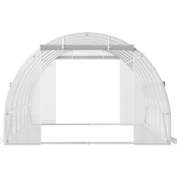 Walk-In Tunnel Greenhouse 20x10x7 ft, 2 Doors, 12 Windows