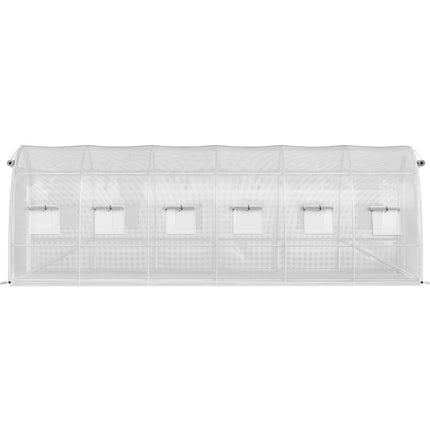 Walk-In Tunnel Greenhouse 20x10x7 ft, 2 Doors, 12 Windows