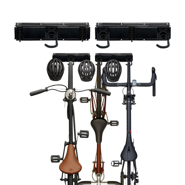 Wall Bike Rack with Rail – Holds Multiple Bicycles