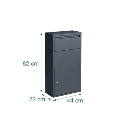 Wall & Floor Mount Letterbox, Lockable Steel Design