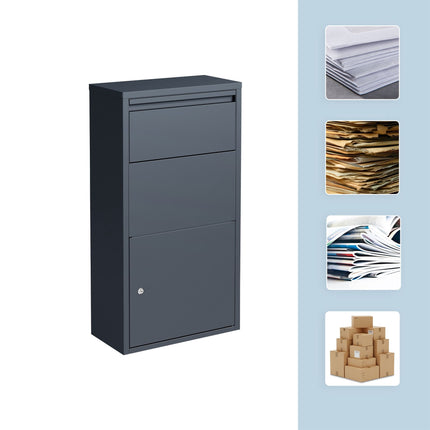 Wall & Floor Mount Letterbox, Lockable Steel Design