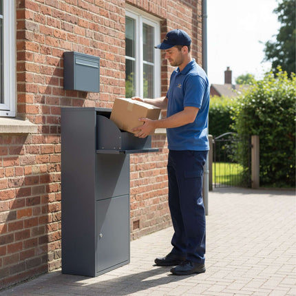 Wall & Floor Mount Letterbox, Lockable Steel Design