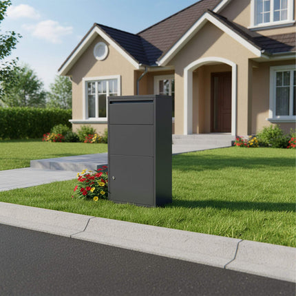 Wall & Floor Mount Letterbox, Lockable Steel Design