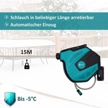Wall hose box - 180° rotatable, frost-proof, 15 m hose