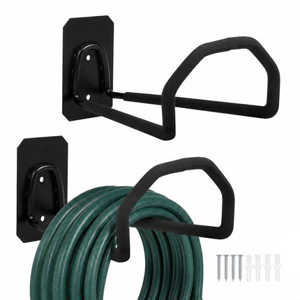 Wall Hose Holders, Set of 2 – Black, Heavy-Duty Iron