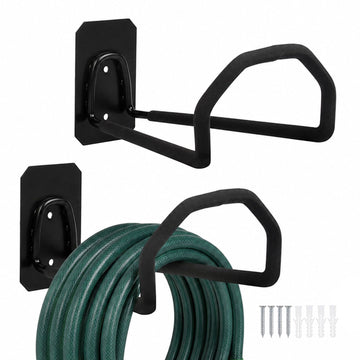 Wall Hose Holders, Set of 2 – Black, Heavy-Duty Iron