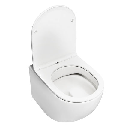 Wall-Hung Toilet, Dual Flush, Soft-Close Seat, White