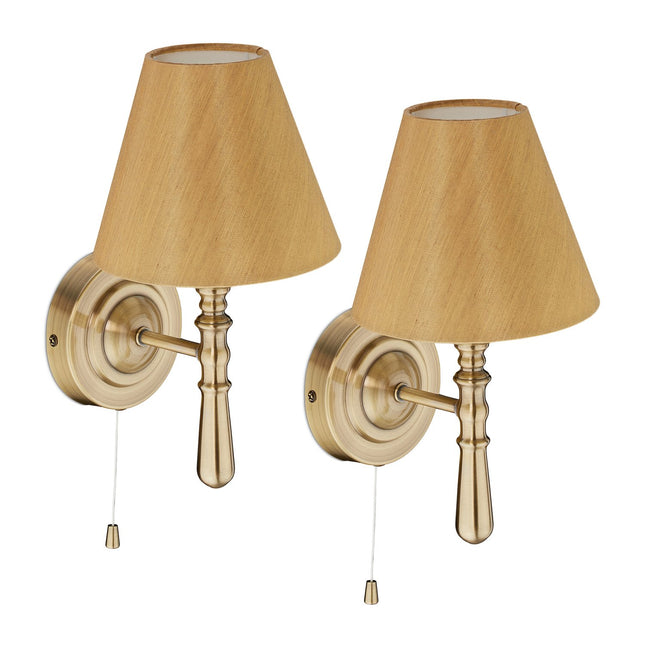 Wall Lamps, 2-Pack, Fabric Shades, Indoor Use