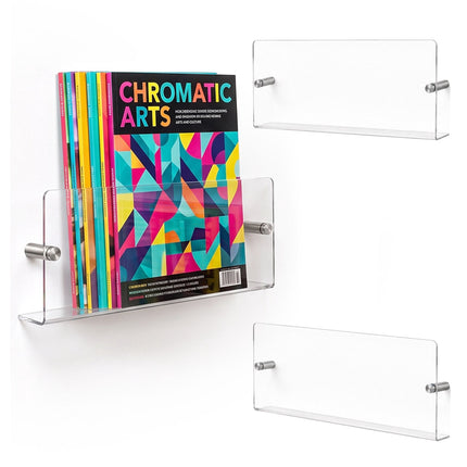 Wall Magazine Holders, Set of 3 – Acrylic, Metal, M Size