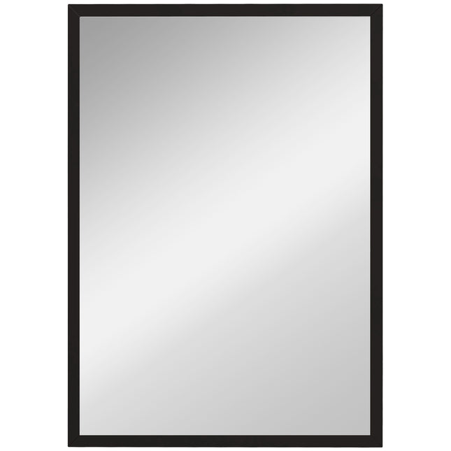 Wall Mirror, 50x70 cm, Black MDF Frame, Easy Mounting