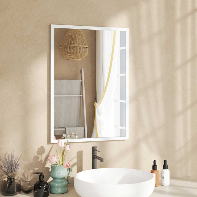 Wall Mirror 50x70 cm, MDF Frame, Easy Mounting