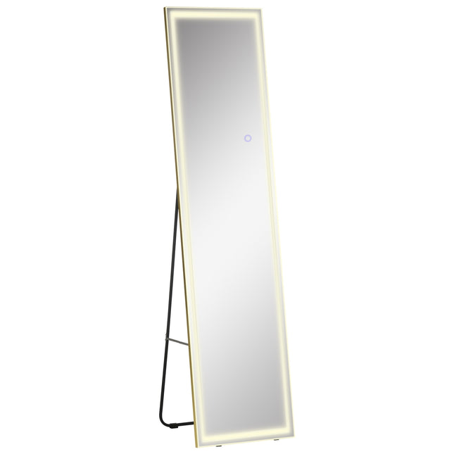LED wall mirror and full-length mirror with aluminum frame