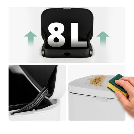 Wall-Mount Bin, White, 8L – Kitchen & Bathroom Use
