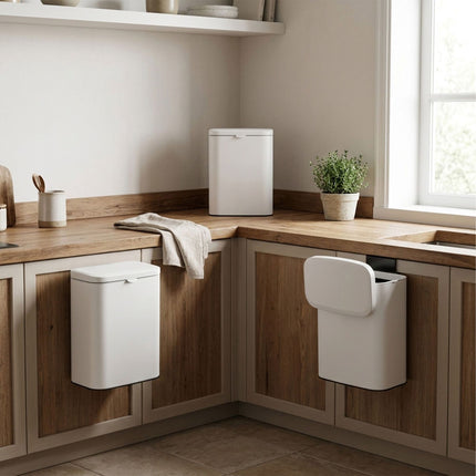 Wall-Mount Bin, White, 8L – Kitchen & Bathroom Use