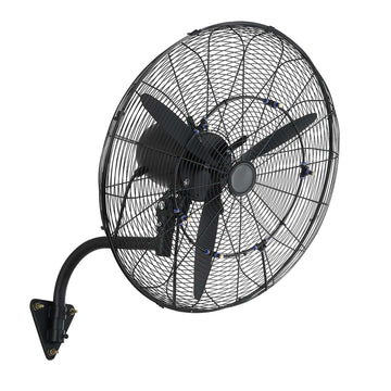 Wall Mount Fan 24-Inch, Oscillating Misting, IP44, 3-Speed