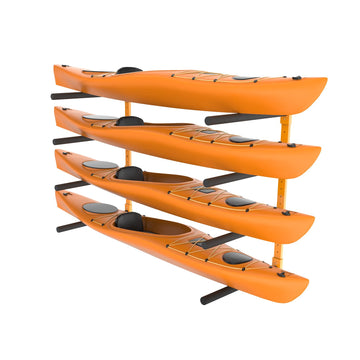 Wall-Mount Kayak Storage Rack, 4-Place, 400 lb Capacity