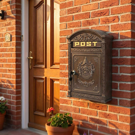 Wall-Mount Mailbox – Antique Cast Aluminum, A4 Slot