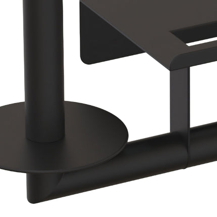 Wall-Mount Metal Toilet Roll Holder with Shelf