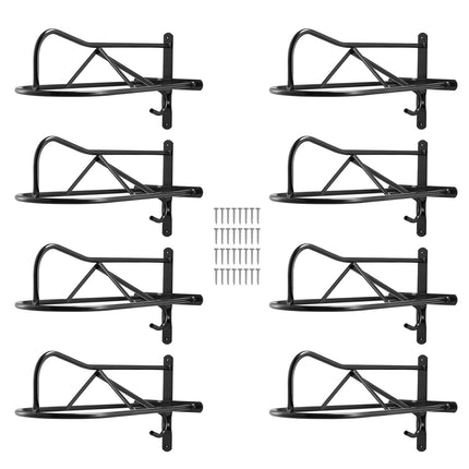 Wall-Mount Saddle Rack 8-Pack With Pad Bar, Black